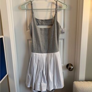 Fp movement Stylish Gray and White Dress